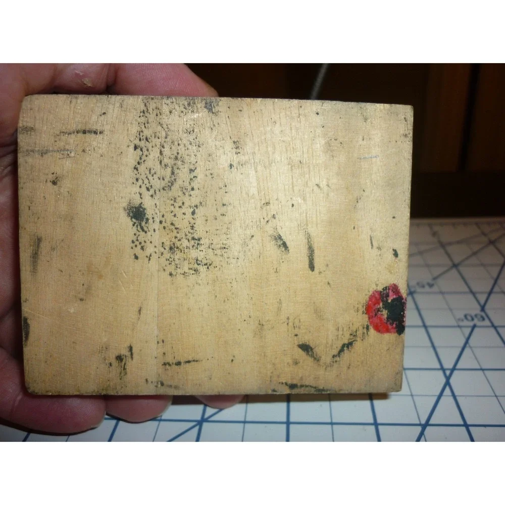 Vintage Wood Hand Carved Printing Block Rustic Barn Star of Bethlehem‎ Christmas